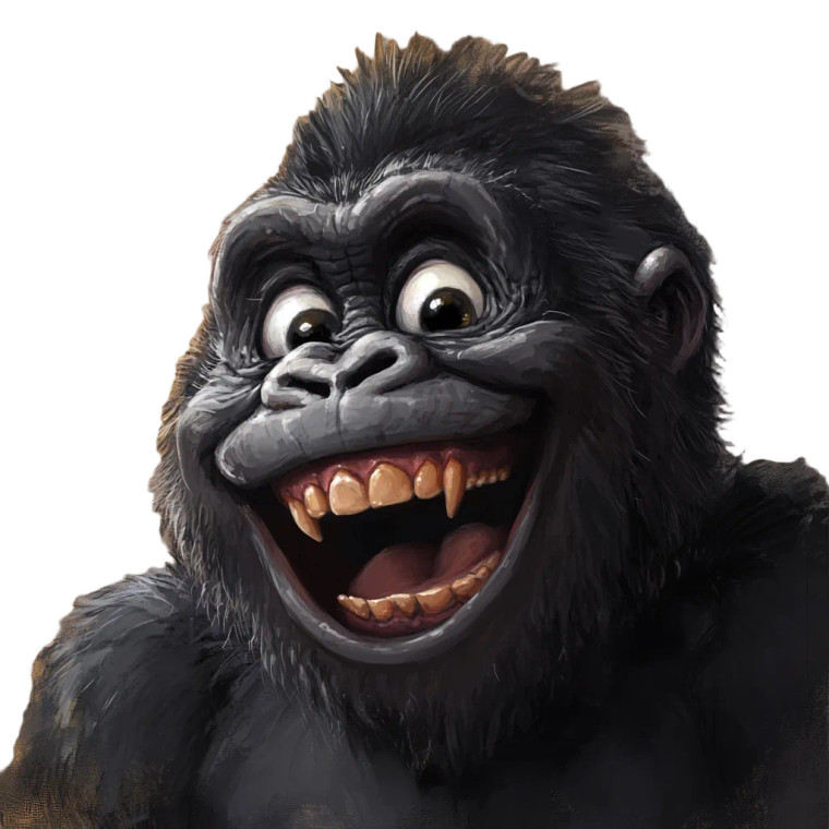 Gorilla Big Eyes Laughing Vinyl Car Decal Sticker – Waterproof & UV-Resistant 4.0" Gorilla Big Eyes Laughing Vinyl Car Decal Sticker – Waterproof & UV-Resistant 4.0"