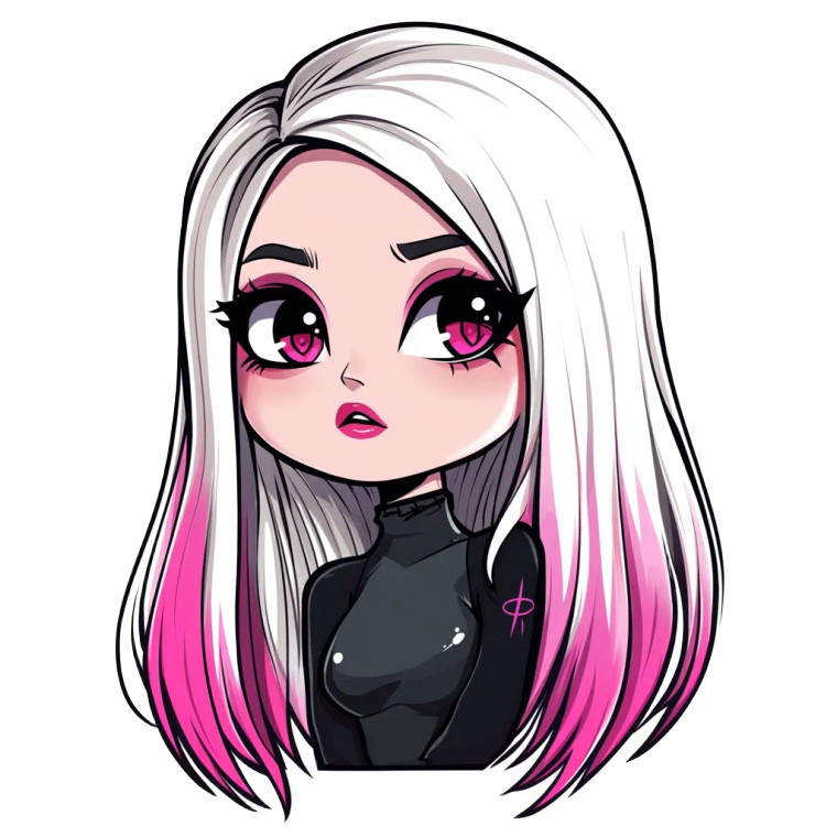 Goth Chibi Girl Confused Vinyl Car Decal Sticker – Waterproof & UV-Resistant 4.0"