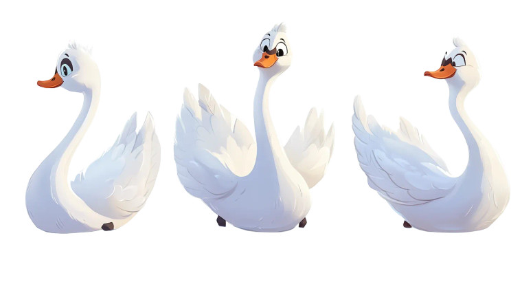 Graceful White Swan Poses Vinyl Car Decal Sticker – Waterproof & UV-Resistant 7.14"