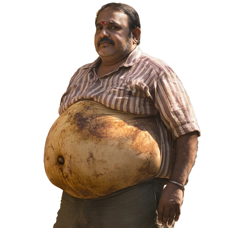 Greasy Fat Indian Man Vinyl Car Decal Sticker – Waterproof & UV-Resistant 4.0"