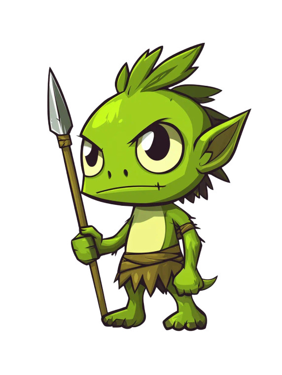 Greenskin Goblin Spear Vector Vinyl Car Decal Sticker – Waterproof & UV-Resistant 4.11"
