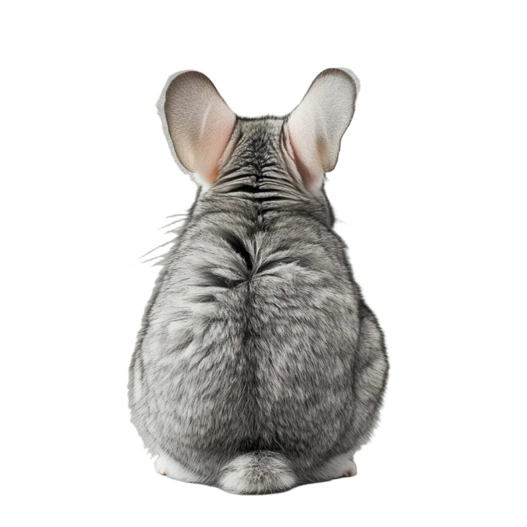 Grey Chinchilla Back View Vinyl Car Decal Sticker – Waterproof & UV-Resistant 4.0"