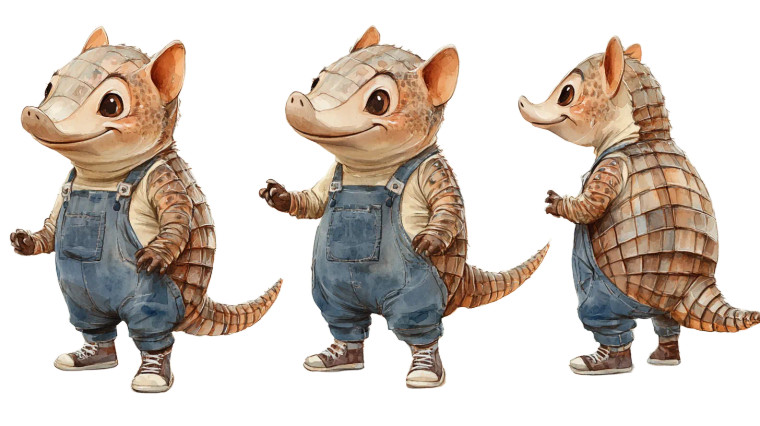 Happy Armadillo Kindergartener Vector Vinyl Car Decal Sticker – Waterproof & UV-Resistant 7.14"