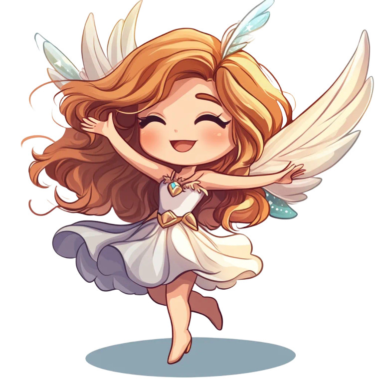 Happy Fairy Dancing Chibi Vinyl Car Decal Sticker – Waterproof & UV-Resistant 4.0"