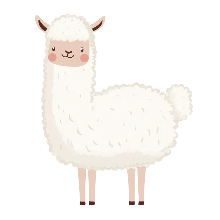Happy Fluffy Llama Vinyl Car Decal Sticker – Waterproof & UV-Resistant 4.0"