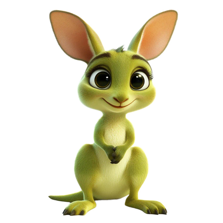 Happy Green Kangaroo Disney Vinyl Car Decal Sticker – Waterproof & UV-Resistant 4.0"