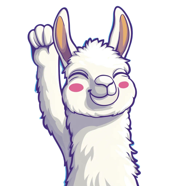 Happy Llama Salute Vinyl Car Decal Sticker – Waterproof & UV-Resistant 4.0"