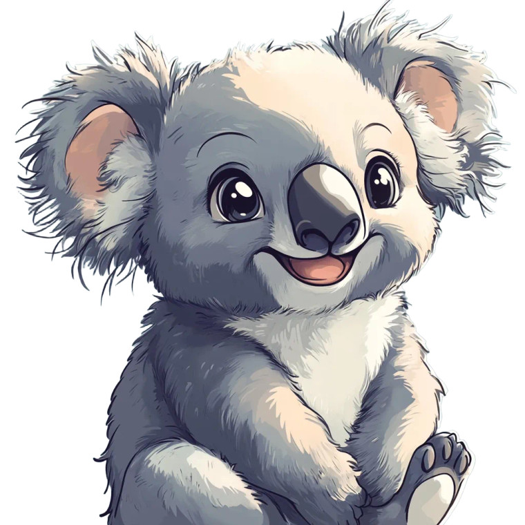 Happy Proud Koala Anime Vinyl Car Decal Sticker – Waterproof & UV-Resistant 4.0"