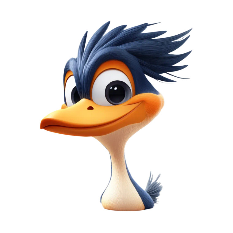 Happy Roadrunner Mascot Vinyl Car Decal Sticker – Waterproof & UV-Resistant 4.0"