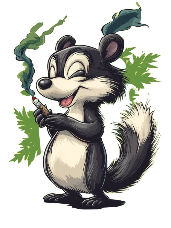Happy Skunk Smoking Joint Vinyl Car Decal Sticker – Waterproof & UV-Resistant 4.0"