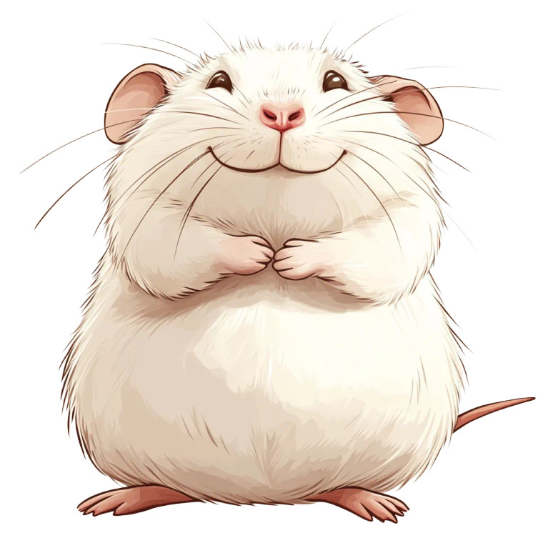 Happy White Rat Vector Vinyl Car Decal Sticker – Waterproof & UV-Resistant 4.0"