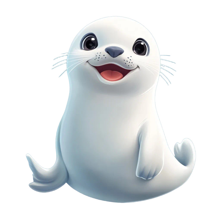 Happy White Sea Lion Vinyl Car Decal Sticker – Waterproof & UV-Resistant 4.0"