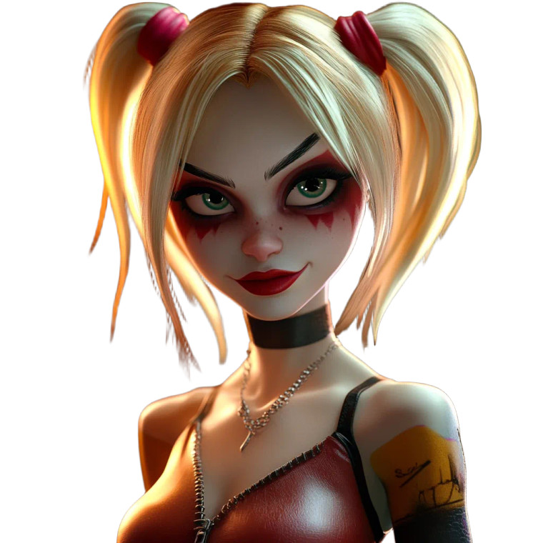 Harley Quinn Aggressive Realistic Vinyl Car Decal Sticker – Waterproof & UV-Resistant 4.0"