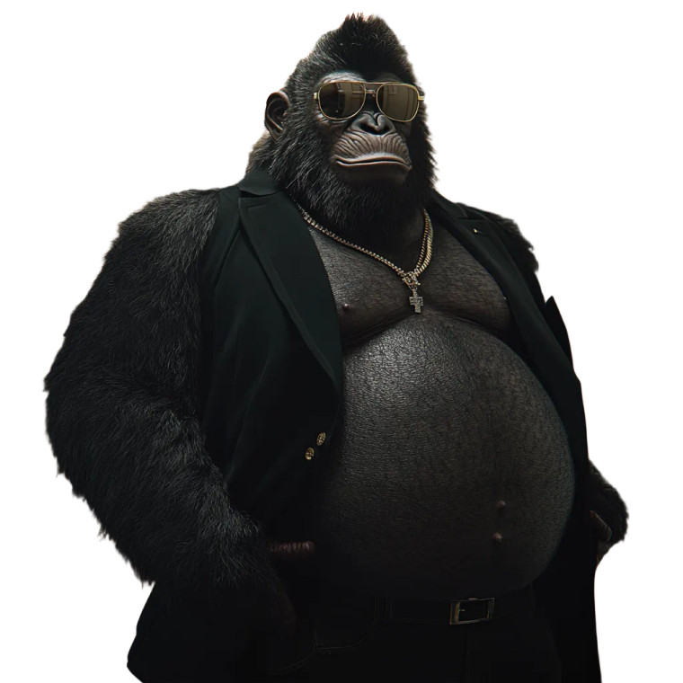 Huge Monkey Pompadour Suit Vinyl Car Decal Sticker – Waterproof & UV-Resistant 4.0"