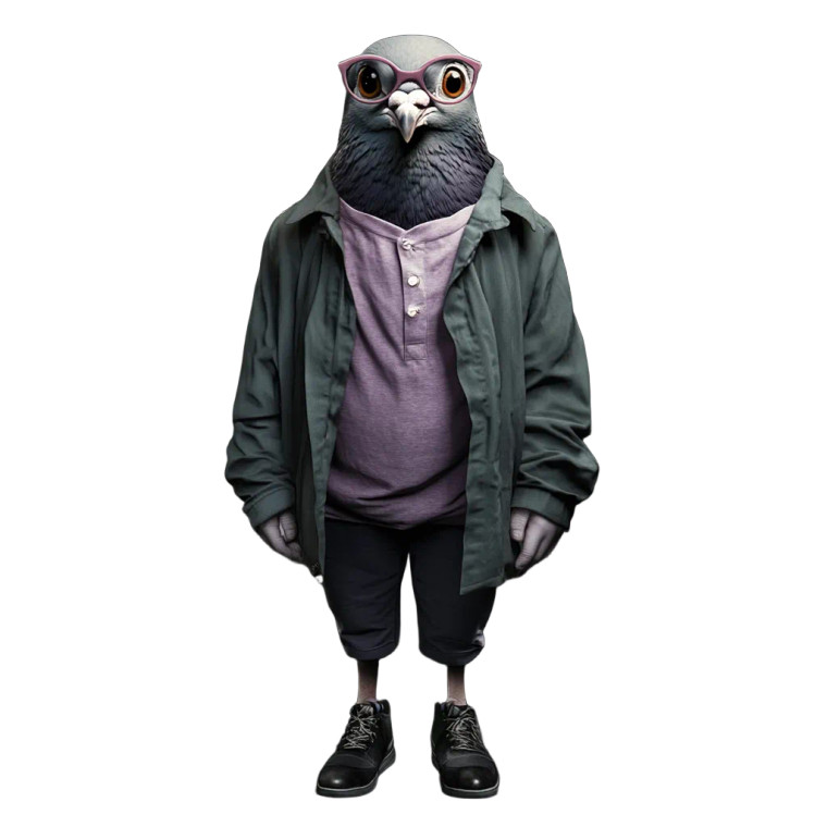 Human Pigeon Hybrid Glasses Vinyl Car Decal Sticker – Waterproof & UV-Resistant 4.0"