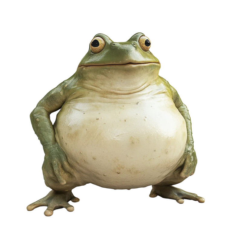 Hybrid Fat Green Frog Vinyl Car Decal Sticker – Waterproof & UV-Resistant 4.0"