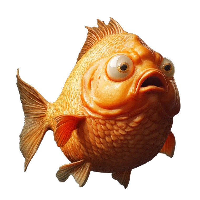 Hyper Realistic Obese Goldfish Vinyl Car Decal Sticker – Waterproof & UV-Resistant 4.0"