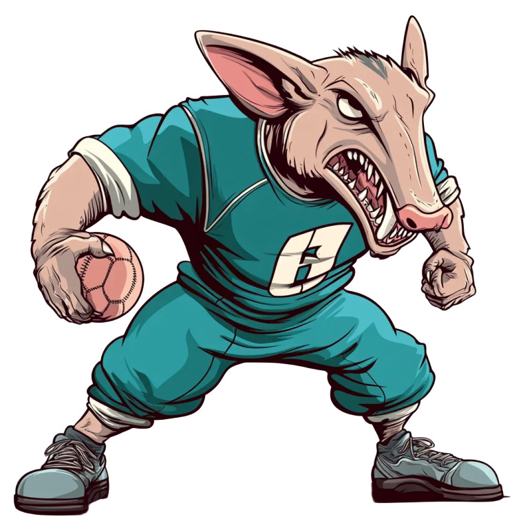 Intense Cartoon Aardvark Kickball Vinyl Car Decal Sticker – Waterproof & UV-Resistant 4.0"