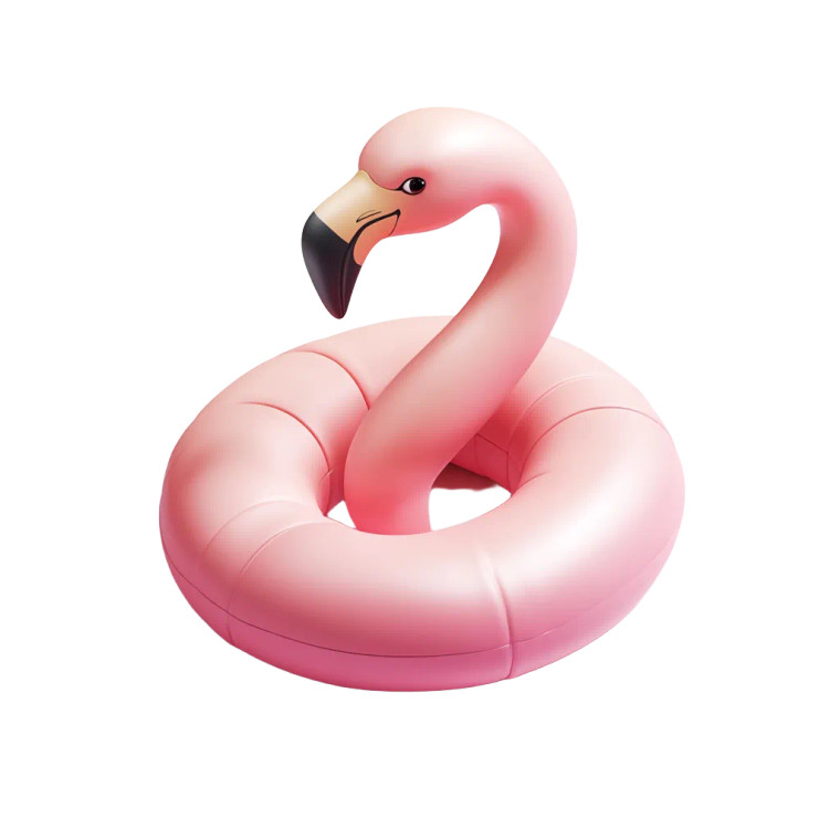 Isometric Flamingo Tube Icon Vinyl Car Decal Sticker – Waterproof & UV-Resistant 4.0"