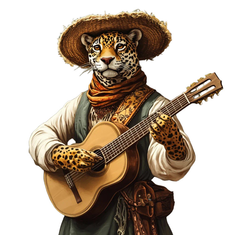 Jaguar Farmer Guitar Vinyl Car Decal Sticker – Waterproof & UV-Resistant 4.0"