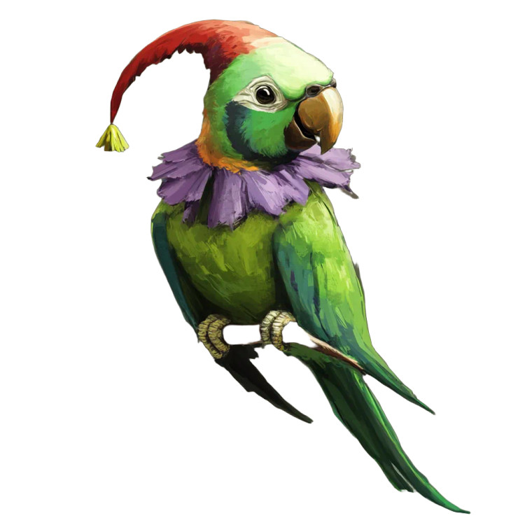 Jester Parakeet Pokemon Style Vinyl Car Decal Sticker – Waterproof & UV-Resistant 4.0"