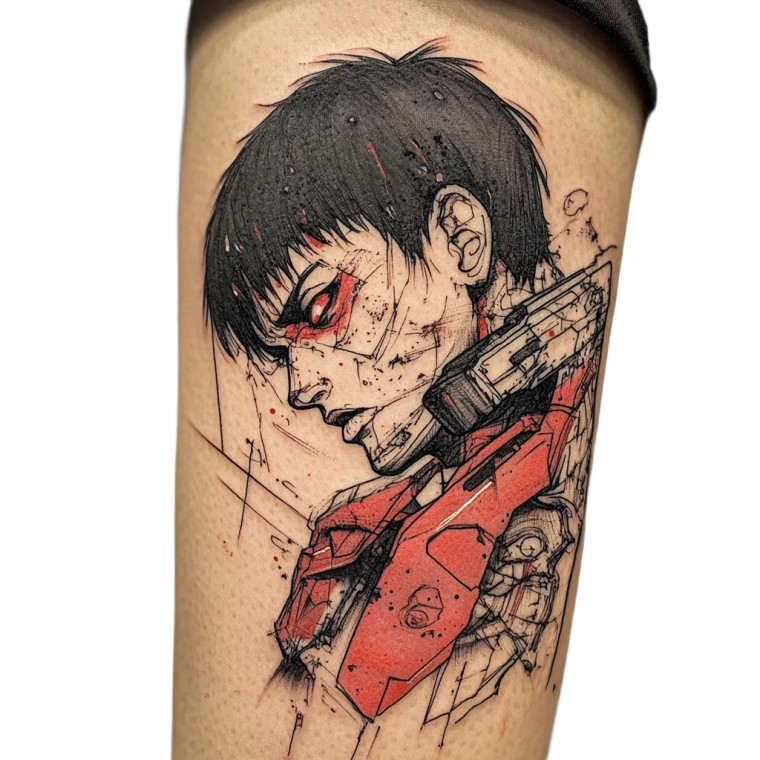 Kaneda Zombie Tattoo Vinyl Car Decal Sticker – Waterproof & UV-Resistant 4.0"