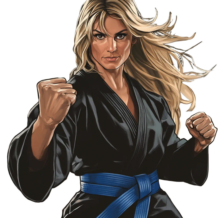 Karate Woman Comic Art Vinyl Car Decal Sticker – Waterproof & UV-Resistant 4.0"