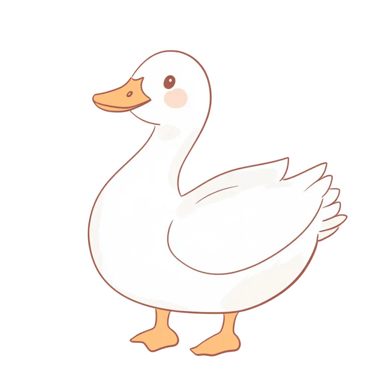 Kawaii Basic Goose Lineart Vinyl Car Decal Sticker – Waterproof & UV-Resistant 4.0"