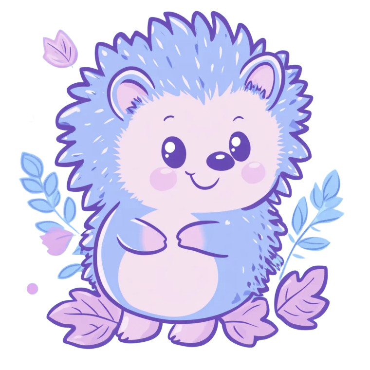 Kawaii Hedgehog Pastel Vinyl Car Decal Sticker – Waterproof & UV-Resistant 4.0"
