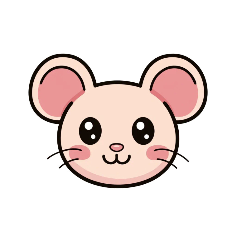 Kawaii Mouse Icon Kids Vinyl Car Decal Sticker – Waterproof & UV-Resistant 4.0"