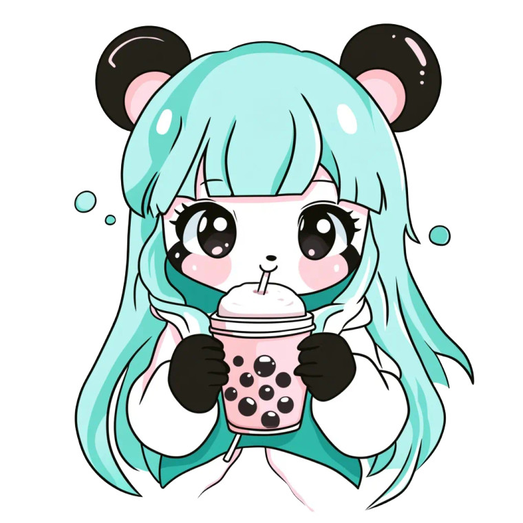 Kawaii Panda Bubble Tea Vinyl Car Decal Sticker – Waterproof & UV-Resistant 4.0"