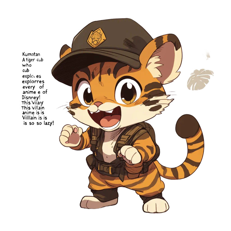 Kumatan Tiger Cub Vinyl Car Decal Sticker – Waterproof & UV-Resistant 4.0"