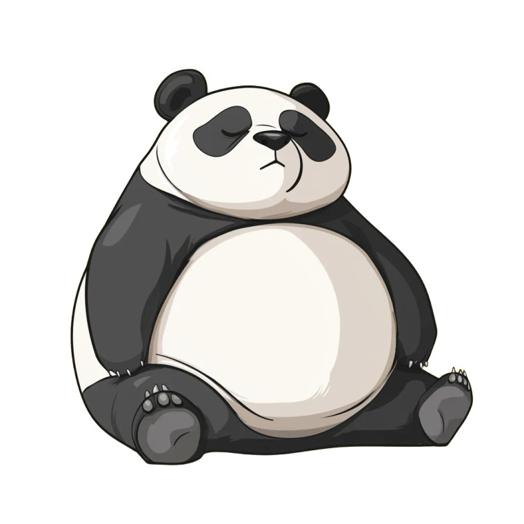 Lazy Panda Vector Vinyl Car Decal Sticker – Waterproof & UV-Resistant 4.0"