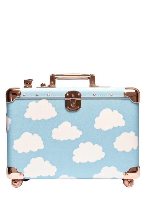 Light Blue Vintage Suitcase Vinyl Car Decal Sticker – Waterproof & UV-Resistant 4.0"