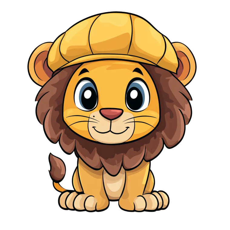 Lion Hat Cartoon Vector Vinyl Car Decal Sticker – Waterproof & UV-Resistant 4.0"
