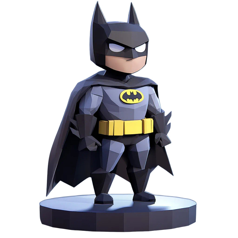 Lowpoly Batman Qversion Vinyl Car Decal Sticker – Waterproof & UV-Resistant 4.0"