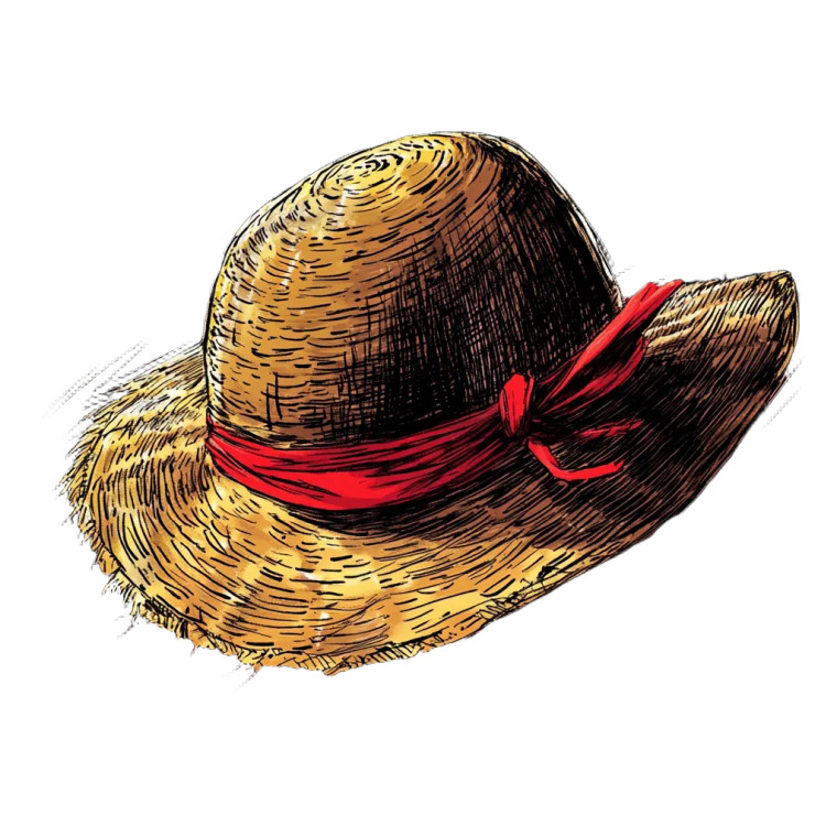 Luffy Straw Hat Closeup Vinyl Car Decal Sticker – Waterproof & UV-Resistant 4.0"