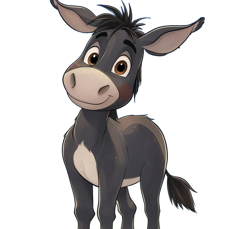 Lukie Friendly Donkey Vinyl Car Decal Sticker – Waterproof & UV-Resistant 4.0"