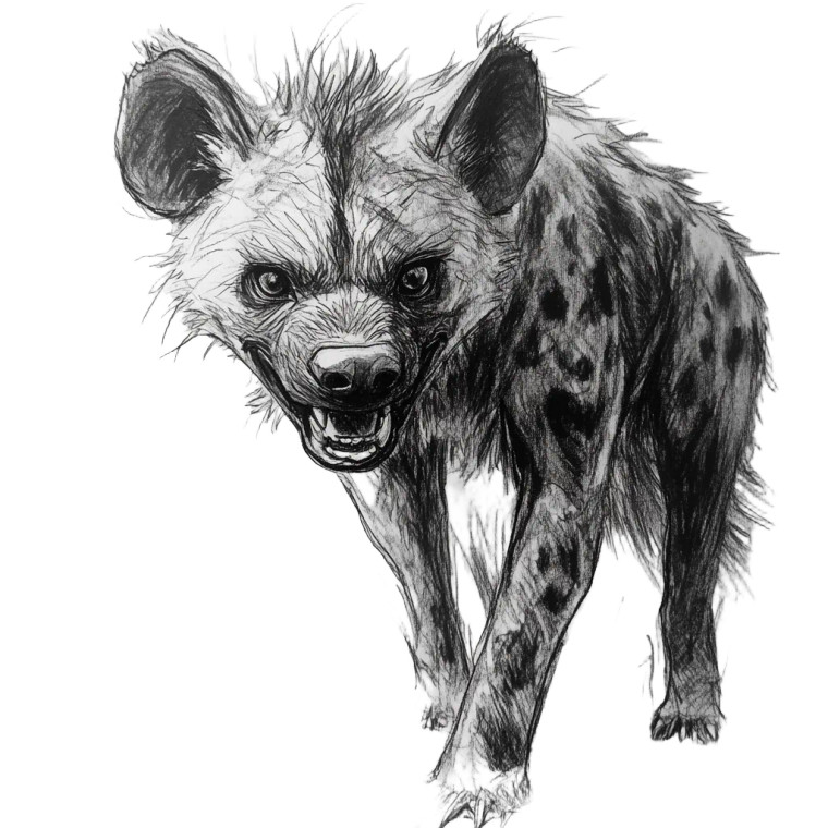 Lunatic Hyena Sketch Vinyl Car Decal Sticker – Waterproof & UV-Resistant 4.0"