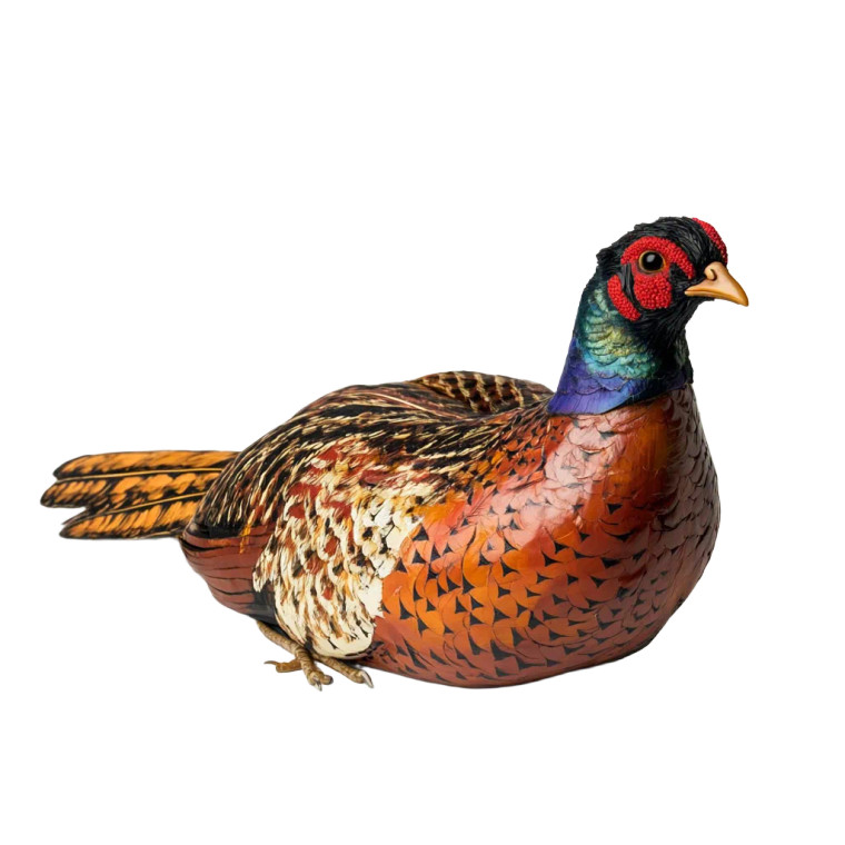 Lying Pheasant White Background Vinyl Car Decal Sticker – Waterproof & UV-Resistant 4.0"