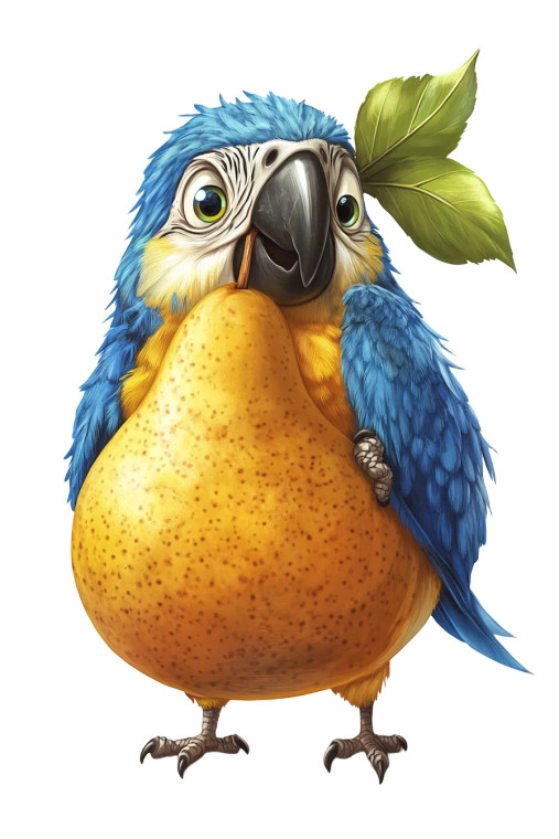Macaw Pear Character Vinyl Car Decal Sticker – Waterproof & UV-Resistant 4.0"