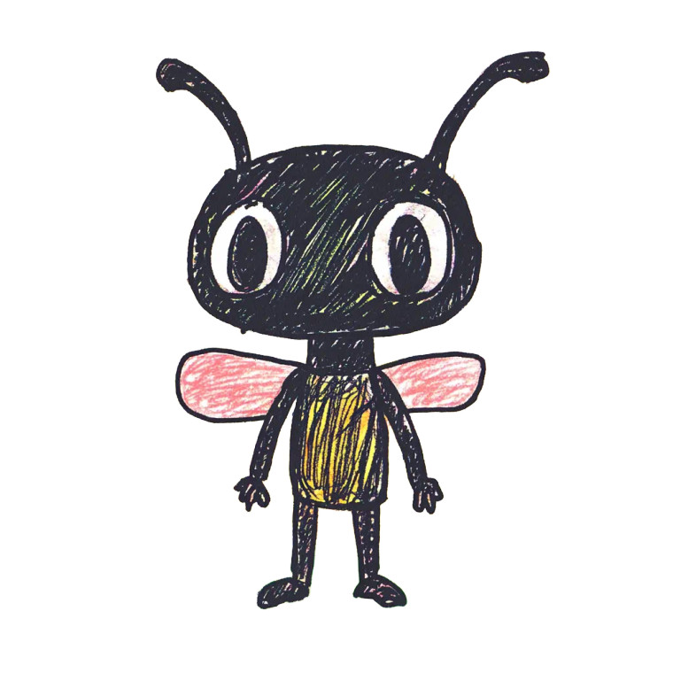 Male Ant Smile Standing Vinyl Car Decal Sticker – Waterproof & UV-Resistant 4.0"
