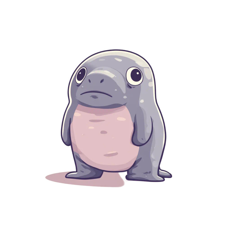 Manatee Crypto Mascot Vector Vinyl Car Decal Sticker – Waterproof & UV-Resistant 4.0"