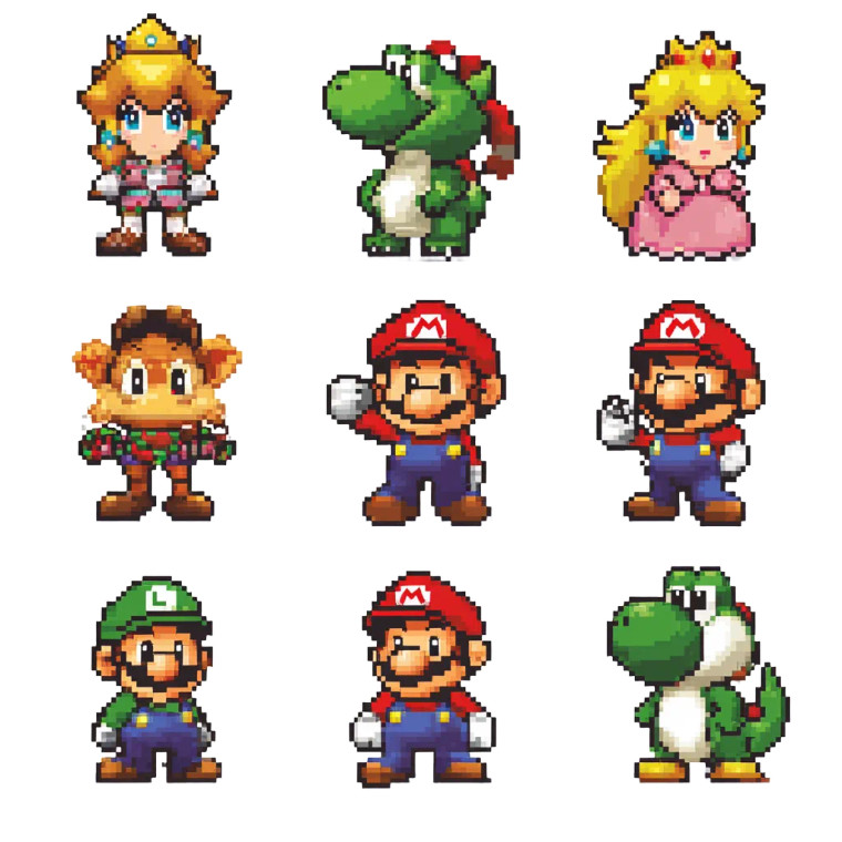 Mario Friends Pixel Stickers Vinyl Car Decal Sticker – Waterproof & UV-Resistant 4.0"