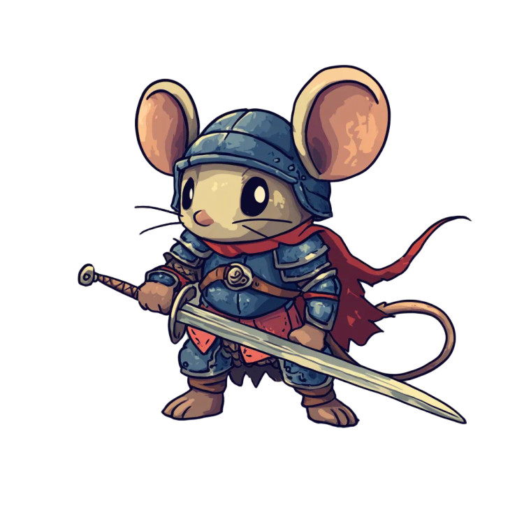 Medieval Mouse Armor Chibi Vinyl Car Decal Sticker – Waterproof & UV-Resistant 4.0"