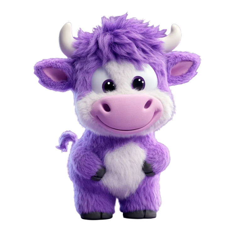 Milka Cow Hug Fluffy Vinyl Car Decal Sticker – Waterproof & UV-Resistant 4.0"