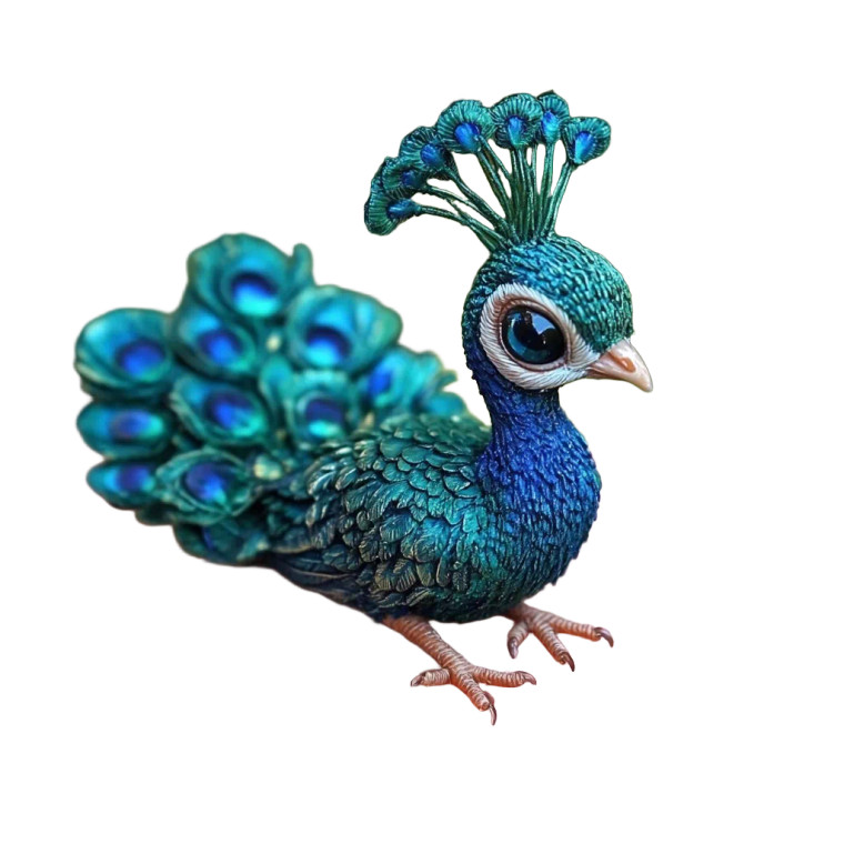 Miniature Cute Peacock Hand Vinyl Car Decal Sticker – Waterproof & UV-Resistant 4.0"