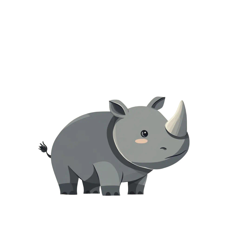 Minimalist Rhinoceros Illustration Vinyl Car Decal Sticker – Waterproof & UV-Resistant 4.0"
