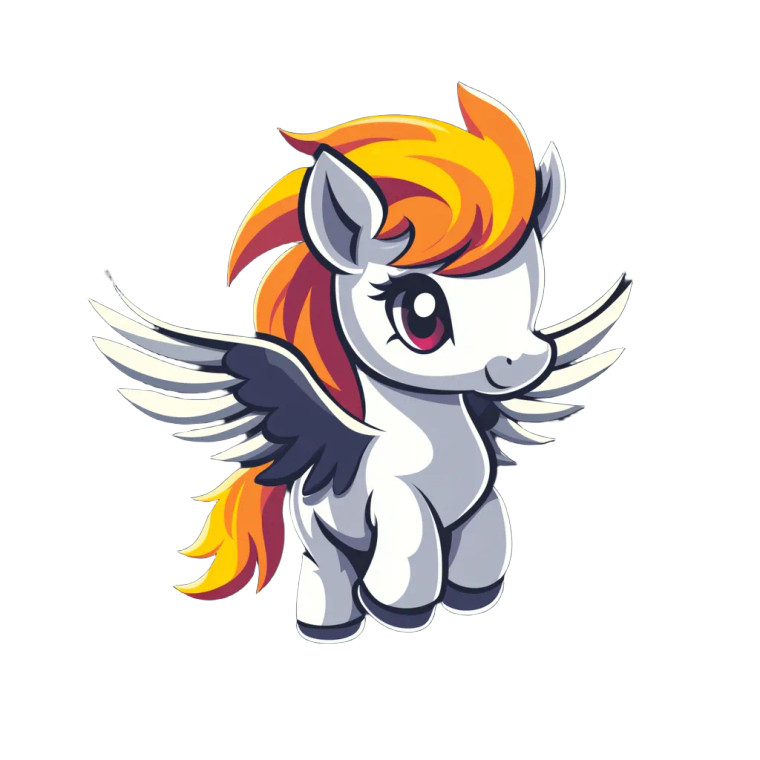 Mini Pony Wings Logo Vinyl Car Decal Sticker – Waterproof & UV-Resistant 4.0"