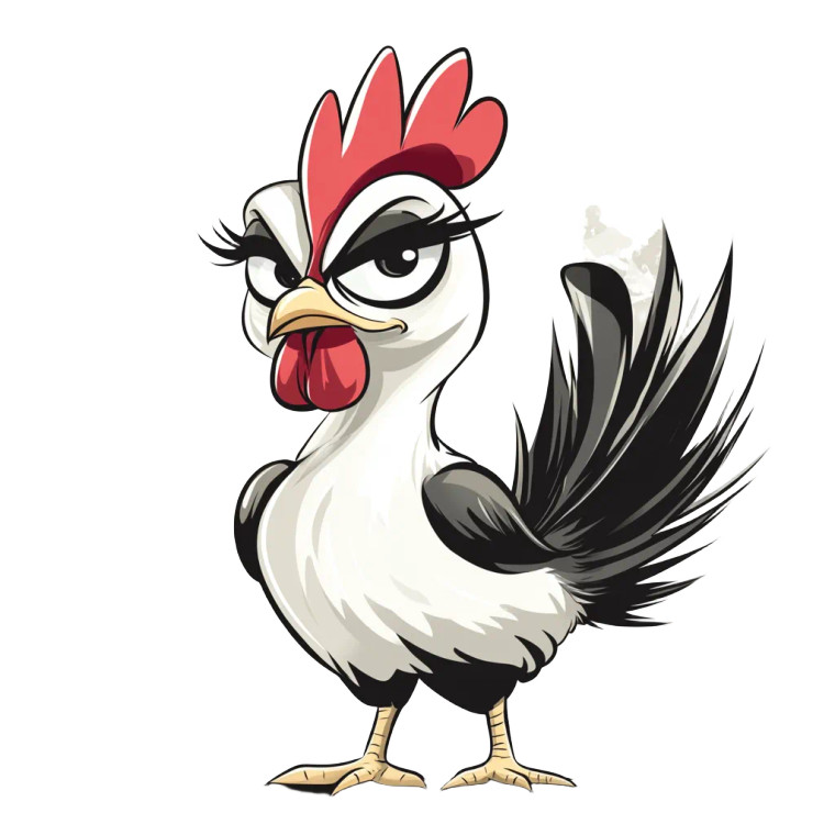 Mischievous Hen Cartoon Vinyl Car Decal Sticker – Waterproof & UV-Resistant 4.0"